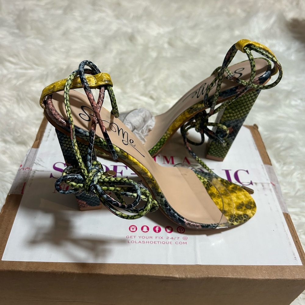 Lola Shoetique Vibrant Snakeskin Heels